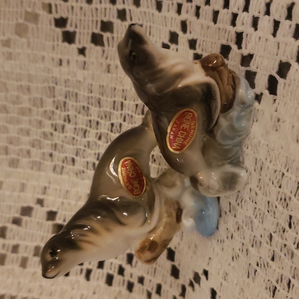 Miniature Seals | Pair of Bone China Figurines | Made in Japan